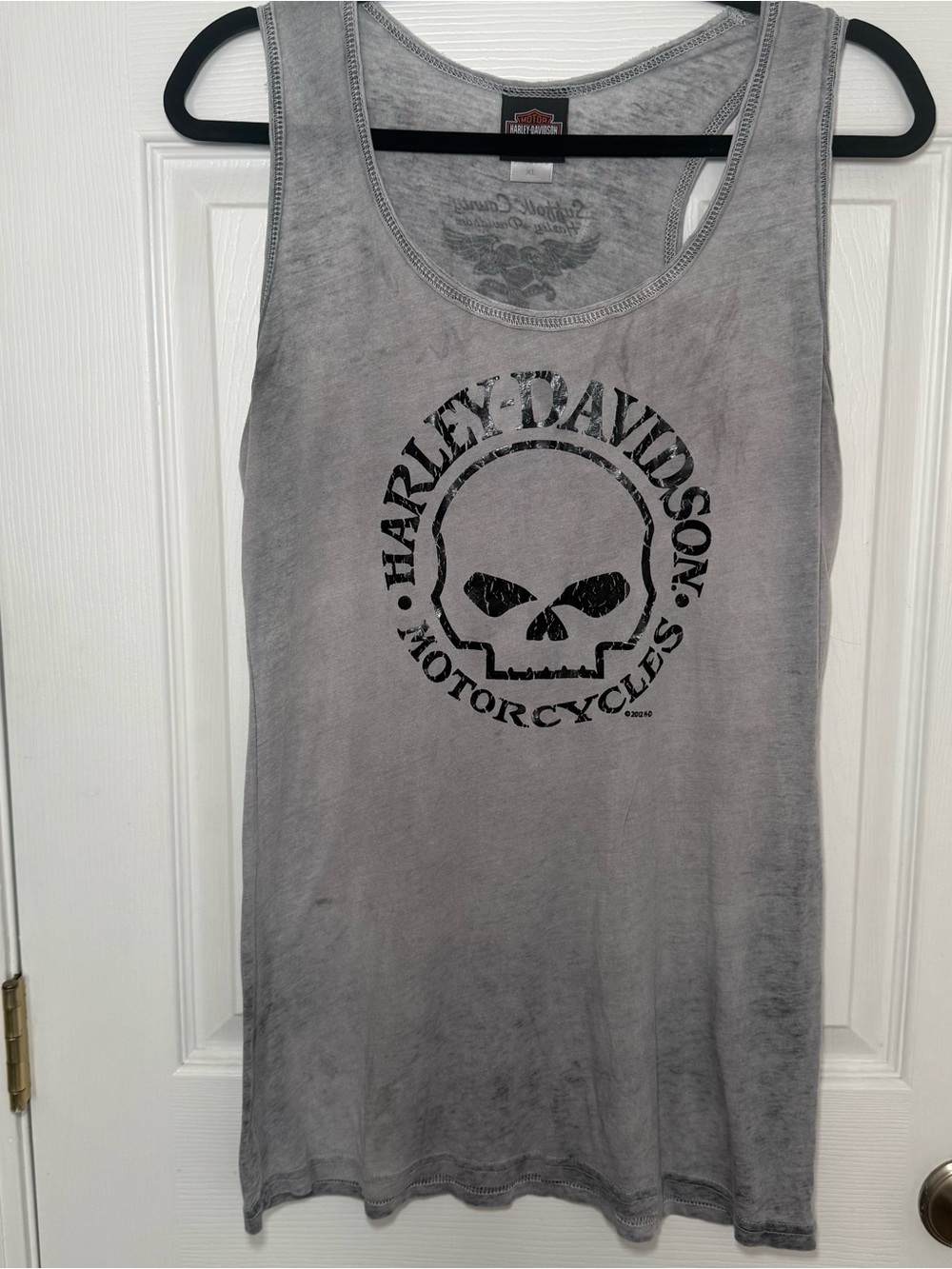 Harley-Davidson Gray Tank Top with Black Skull Logo